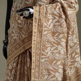 Hand block print natural dyed chanderi silk akola saree 13