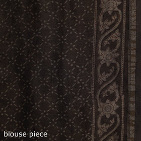 Hand block print natural dyed chanderi silk akola saree 14