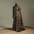 Hand block print natural dyed chanderi silk akola saree 15