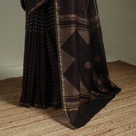 Hand block print natural dyed chanderi silk akola saree 29
