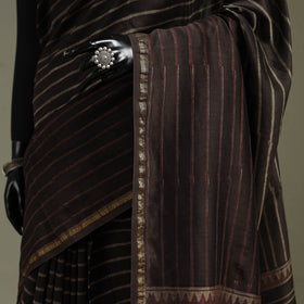 Hand block print natural dyed chanderi silk akola saree 29