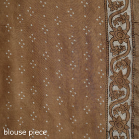 Hand block print natural dyed chanderi silk akola saree 32