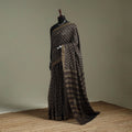 Hand block print natural dyed chanderi silk akola saree 34