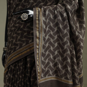 Hand block print natural dyed chanderi silk akola saree 34