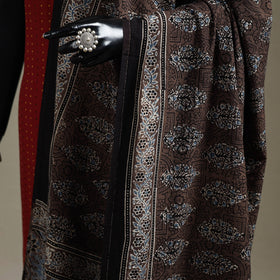 Hand natural dyed cotton dupatta with tassels 02