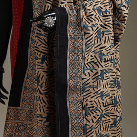 Hand natural dyed cotton dupatta with tassels 13