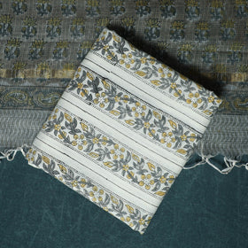 Hand block print sanganeri cotton 3pc unstitched dress