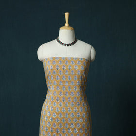Hand block print sanganeri cotton 3pc unstitched dress
