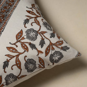 Hand sanganeri floral cushion cover 02 - handcrafted