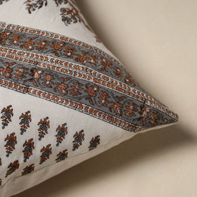 Hand sanganeri floral cushion cover 03 - handcrafted