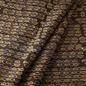  Brown Hand Block Printed Cotton Akola Fabric