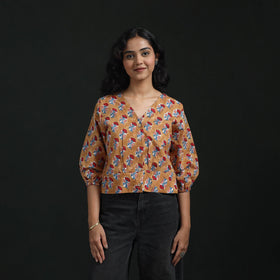 Hand block sanganeri print cotton floral crop top 03