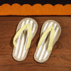 Brown Hand Braided Cotton Stitched Home Slipper
