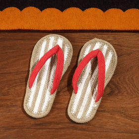 Brown Hand Braided Cotton Stitched Home Slipper