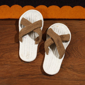 Brown Hand Braided Cotton Stitched Home Slipper