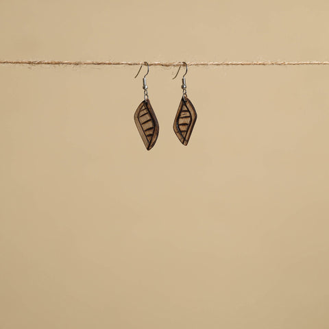 Hand Carved Bamboo Wooden Earrings