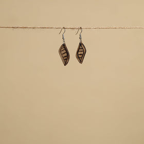 Hand Carved Bamboo Wooden Earrings