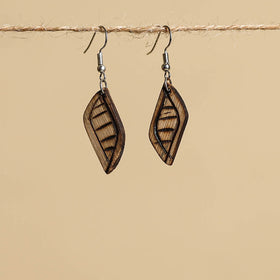Hand Carved Bamboo Wooden Earrings