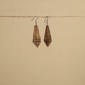 Brown Hand Carved Bamboo Wooden Earrings
