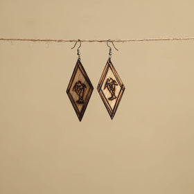 Hand Carved Bamboo Wooden Earrings