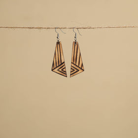 Hand Carved Bamboo Wooden Earrings