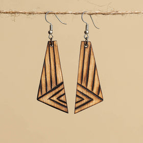 Hand Carved Bamboo Wooden Earrings
