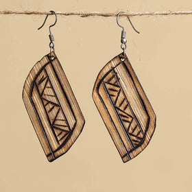 Hand Carved Bamboo Wooden Earrings