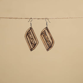 Hand Carved Bamboo Wooden Earrings