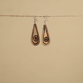 Hand Carved Bamboo Wooden Earrings