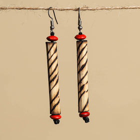 Hand Carved Bamboo Wooden Earrings