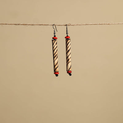 Hand Carved Bamboo Wooden Earrings