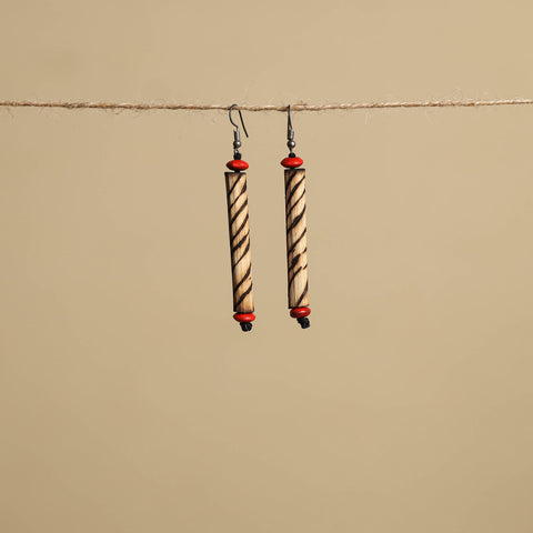 Hand Carved Bamboo Wooden Earrings