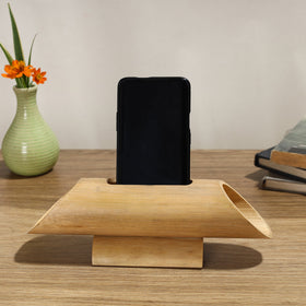  Hand Carved Natural Bamboo Wood Phone Audio Amplifier Speaker 03 