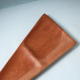  Handcarved Natural Mahogany Brown Wooden Triangle Tray