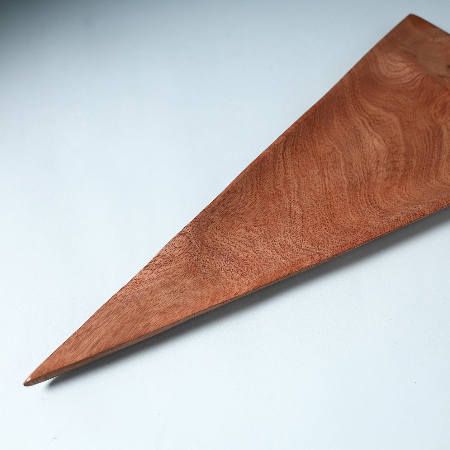 Brown Handcarved Natural Mahogany Wooden Triangle Tray 