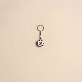 Hand carved sheesham wood keychain 07 - handcrafted