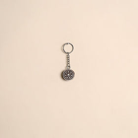 Hand carved sheesham wood keychain 02 - handcrafted