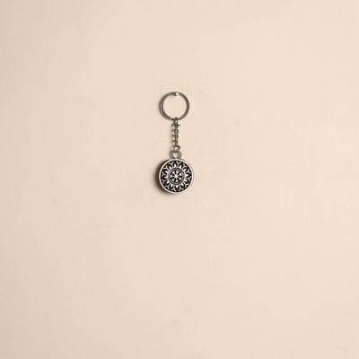 Hand carved sheesham wood keychain 04 - handcrafted