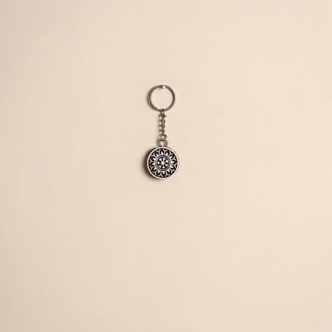 Hand carved sheesham wood keychain 04 - handcrafted