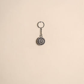 Hand carved sheesham wood keychain 04 - handcrafted