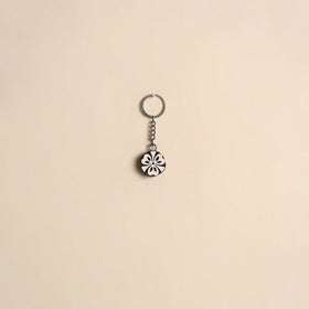 Hand carved sheesham wood keychain 07 - handcrafted