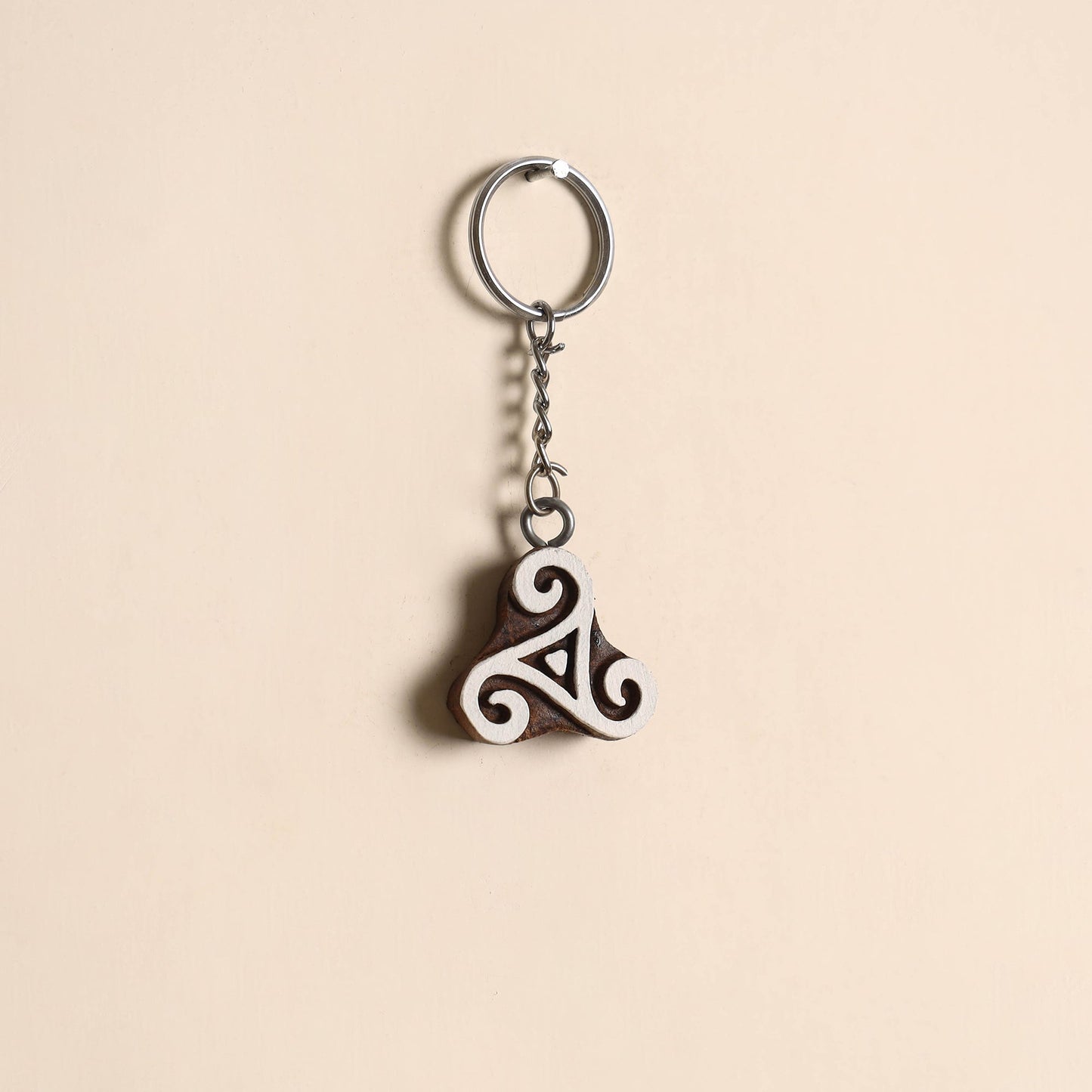 Hand carved sheesham wood keychain 10 - handcrafted