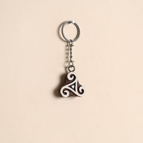 Hand carved sheesham wood keychain 10 - handcrafted