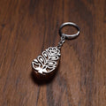 Brown Hand Carved Sheesham Wood Block Keychain 