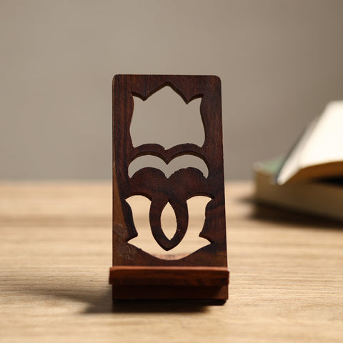 Buy Handcarved Sheesham Wood Mobile Stand 01 Online l iTokri.com 