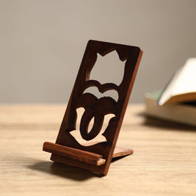 Buy Handcarved Sheesham Wood Mobile Stand 01 Online l iTokri.com 