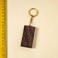 Brown Hand Carved Tarkashi Inlay Rosewood Keychain 