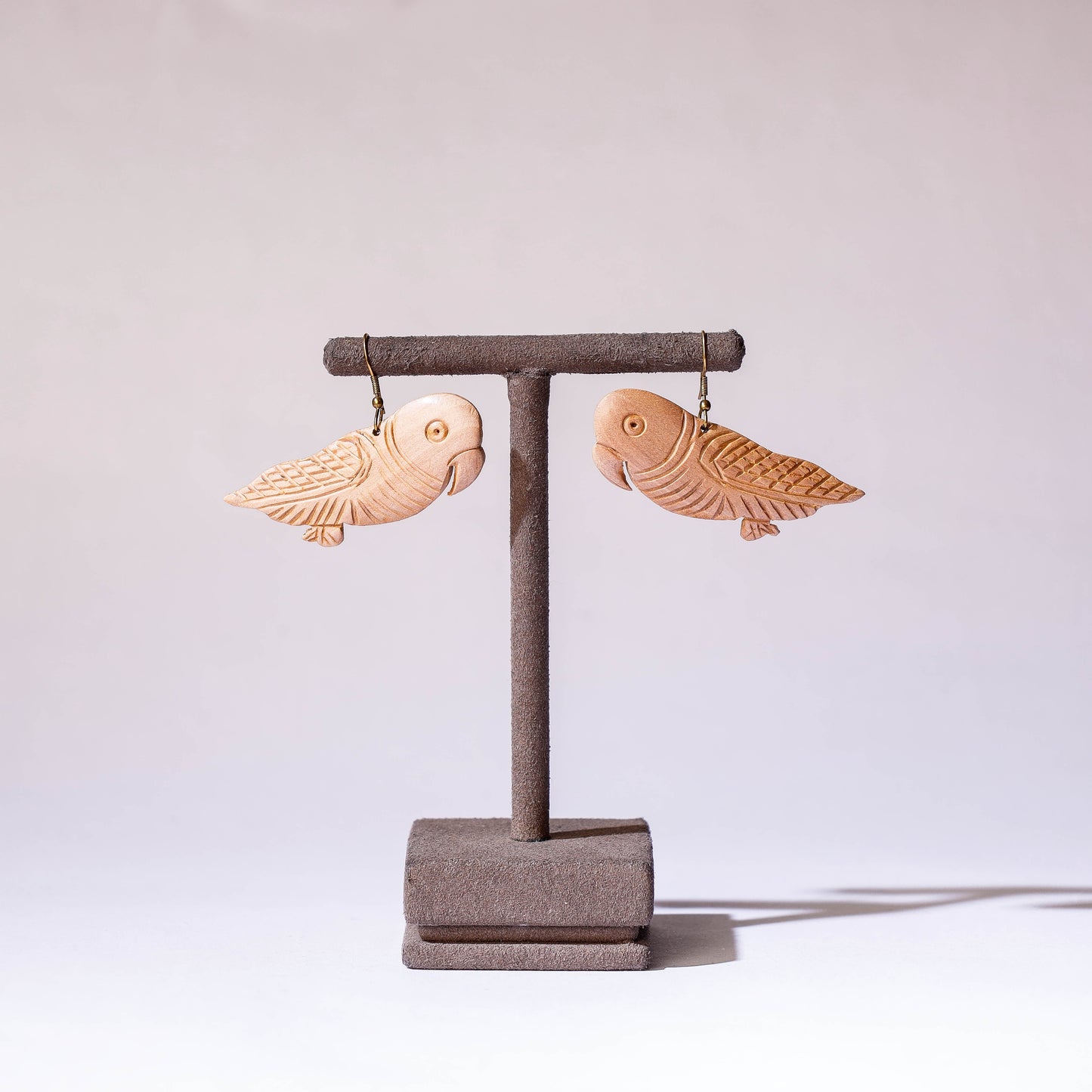  Hand Carved Wooden Earrings 