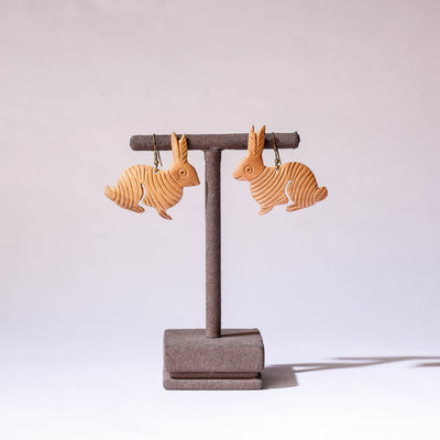  Hand Carved Wooden Earrings 