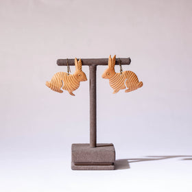  Hand Carved Wooden Earrings 